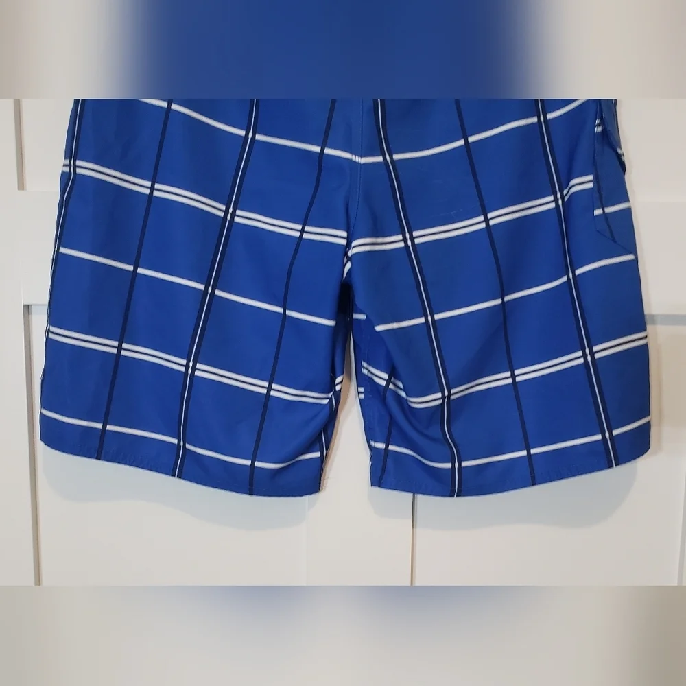 The North Face Blue White Black Plaid Boardshorts Size 36